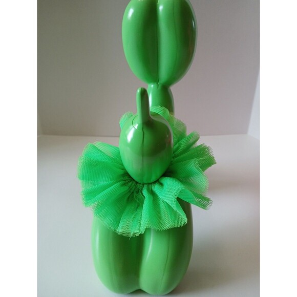 (2) BALLON DOG SCULPTURES HOT PINK, LIME GREEN ART DECOR BALLOON DOGS-TUTU - Picture 12 of 16
